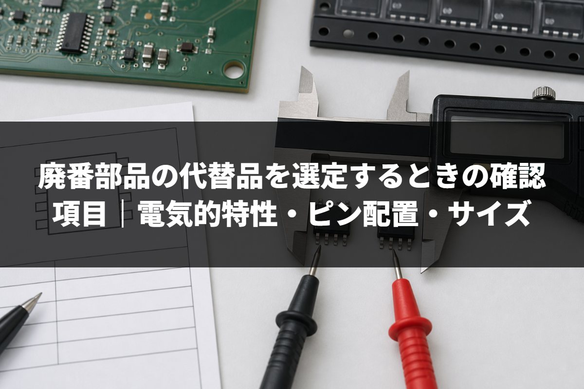 廃番部品の代替品を選定するときの確認項目｜電気的特性・ピン配置・サイズ